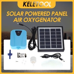 Solar Air Pump Powered Oxygenator Portable Oxygen Water Aerator Fish Tank Pond - Picture 1 of 7