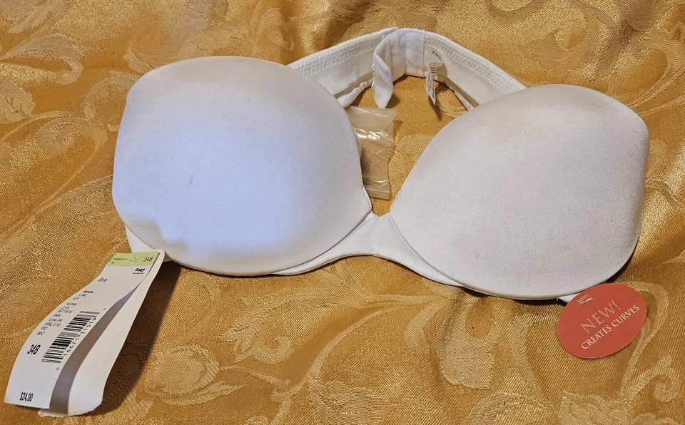 Sujetador tricot sin costuras blanco talla 34B estilo 43734 nuevo con etiquetas Sears "Create Curves) de colección Foto 1 de 4