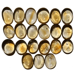 Lot 21 Pcs Brazilian Natural Citrine Untreated 13mm-16mm Oval Cabochon Gemstones - Picture 1 of 11