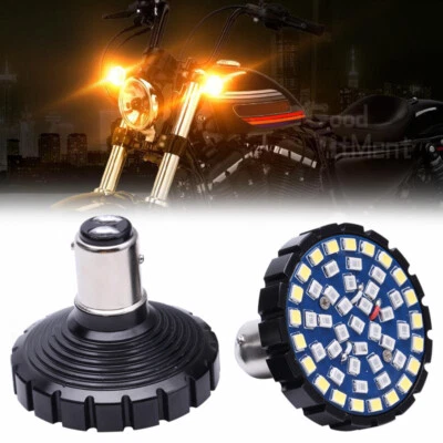 Bullet 1157 LED Amber&White Turn Signals Lights For Harley Davidson Motorcycle - Image 1 of 4