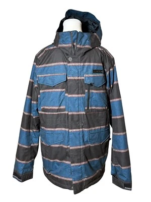 VTG Burton Snowboards Dryride Zip Nylon Hooded Snow Ski Jacket Blue Logo Small - image 1 of 3