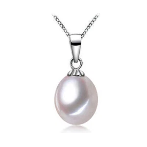 Collar solitario de perlas de agua dulce de plata 925 - Imagen 1 de 2