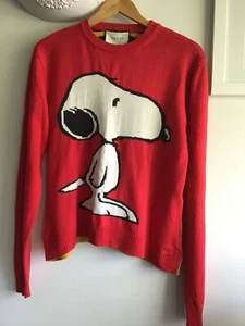 SNOOPY Peanuts Womens Sz XL 14 Tiger Stripes Red Knit Jumper - Picture 1 of 11