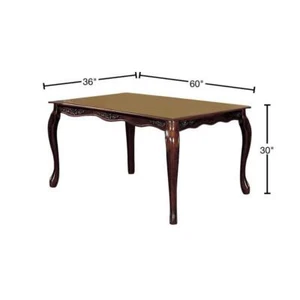 Benjara Dining Table 60" L X 30" H, Rectangle Dark Walnut Transitional Style - Picture 1 of 6