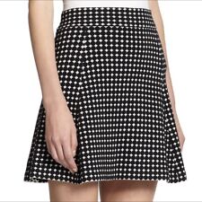 Theory Doreene D Skirt Prosecco Black White Knit Circles Women’s Size Small S