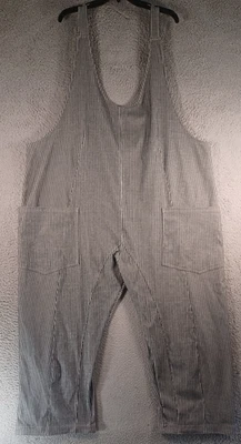 Mono gris babero ropa de trabajo Railroad micro rayas talla 3XL bolsillos cómodo Foto 1 de 4