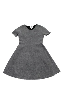Milly Minis Girls Metallic Short Sleeve V Neck A Line Dress Silver Size 14 - Picture 1 of 5