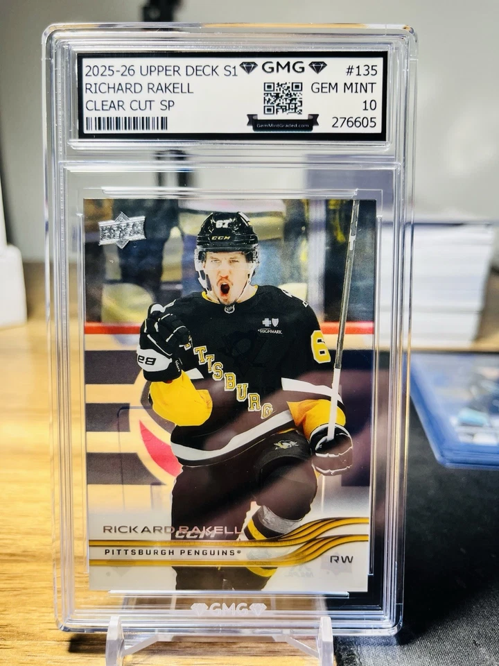 2025-26 Upper Deck S1 Rickard Rakell Clear Cut SP GMG Graded 10 Gem Mint 💎 - Image 1 of 1