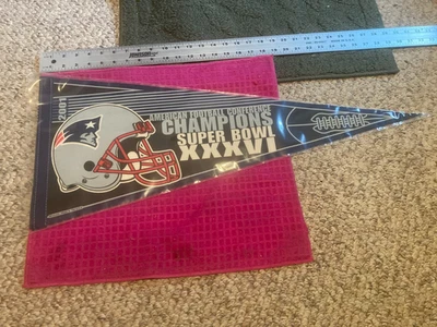 New England Patriots 2001 Super Bowl XXXVI AFC Champions NFL BANDERÍN - Envío rápido Foto 1 de 4