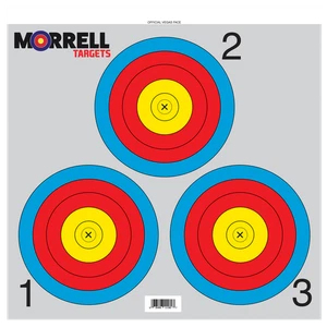 Morrell 3 Spot Archery Paper Target Face, 100 Pack Offical NFAA Vegas Face - Picture 1 of 2