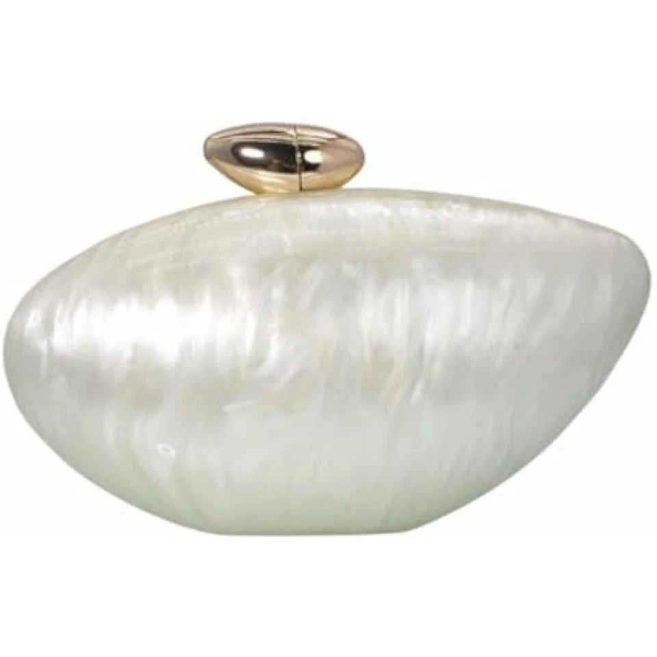 Shell Shape Acrylic Clutch Trendy Metallic Acrylic Evening Bag Shiny E - Image 1 of 1