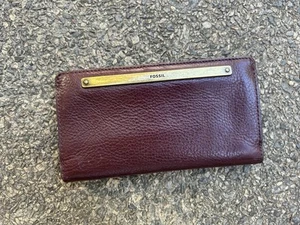 Fossil Ladies Slim Bifold LIZA Wallet Tan leather Mahogany - Picture 1 of 7