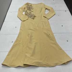 SHEIN Zeylah Dress Womens Large Yellow Embellished Maxi Formal Evening Gown - Picture 1 of 7