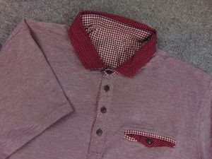 Saks Fifth Ave Shirt Mens Med Red Heather Polo - Picture 1 of 8