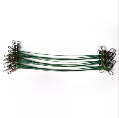 100pcs Trace Wire Leader Stainless Steel Fishing Line Leaders With Snap & Swivel - Image 1 of 4