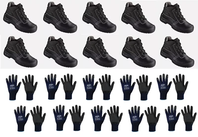 10 Paar Arbeitsschuhe S3 Sicherheitsschuhe Stahlkappe Stahlsohle EN345 Leder - Bild 1 von 4