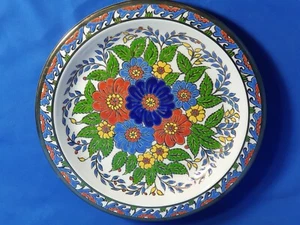 Hand Made & Hand Painted Lindos Keramik Floral Plate, Greece - Picture 1 of 7
