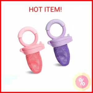 Munchkin Baby Feeder for Fresh Food and Fruit, 2 Pack, Coral/Purple - Picture 1 of 2