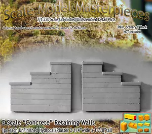 Formed Concrete Retaining Wall Set Z Scale Model Masterpieces “NEW* - Picture 1 of 7