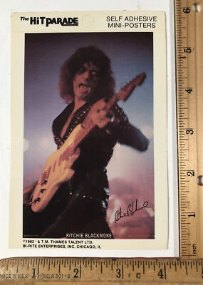 Mini póster calcomanía calcomanía vintage 1982 Ritchie Blackmore banda de rock púrpura profundo Foto 1 de 3