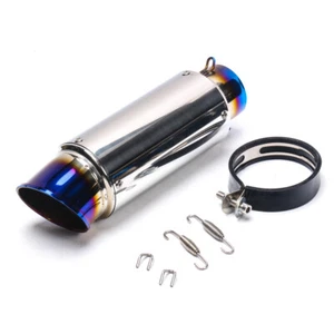 Universal Short Motorcycle Exhaust Muffler Tips Exhaust Muffler Pipe for 61mm - Picture 1 of 7