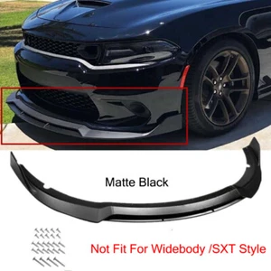 Juego divisor de labios delantero estilo SRT doble cubierta mate para Dodge Charger 2015-2023 - Imagen 1 de 12