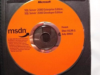 Microsoft SQL Server 2000 Enterprise / Developer Full Version w/ License French - Image 1 of 2