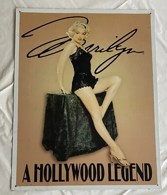 Collector  Tin Metal Sign Marilyn Monroe Hollywood Legend 16x12 In Bathing Suit - Image 1 of 2
