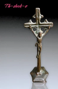 CROIX CRUCIFIX BRONZE STYLE GOTHIQUE XIXÈME - Photo 1/8