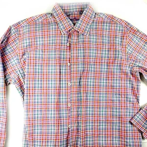 Alan Flusser langärmliges Schottenkaro-Hemd mit Knopfleiste Größe Large mehrfarbig - Bild 1 von 3