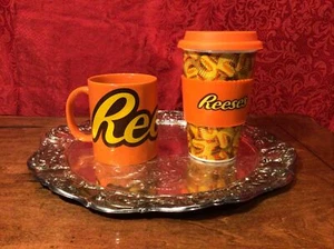 Reeses Peanut Butter Cup 14oz Galerie Ceramic Coffee Cup Mug Preowned, Set Of 2 - Picture 1 of 6