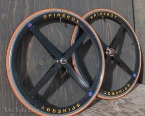 Vintage Spinergy Rev X 700c RoadBike WHEELS Carbon Fiber Rims Tires Race Bicycle - Picture 1 of 21