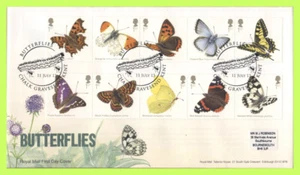 G.B. 2013 Butterflies set on Royal Mail First Day Cover, Chalk Gravesend - Picture 1 of 1