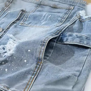 Coat Women's Denim Vest Autumn Short Motorcycle Jacket Sleeveless Stand Collar - Picture 1 of 6