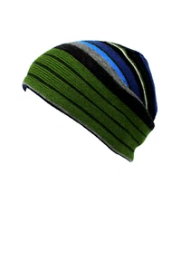 Beanie Strickmütze Damen Herren Mütze grün blau mehrfarbig reine Wolle unisex - Picture 1 of 2