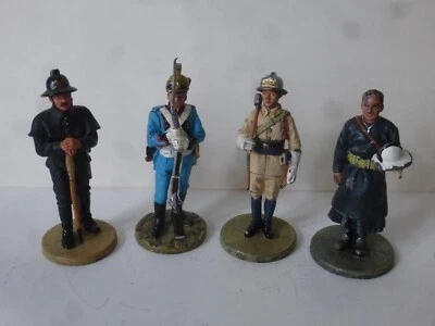 Lot 10 figurines en plomb Sapeurs Pompiers de divers pays Del Prado - Photo 1/4