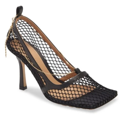 Bottega Veneta 女式弹力网眼高跟鞋黑色 38 码/美国 8 码 - 意大利 — 第 1/4 张图片