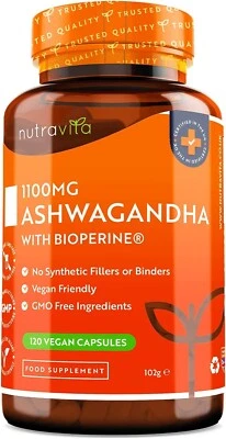 NUTRAVITA High Strength Ashwagandha w/ Bioperine - Sleep, Fatigue, Stress, Anxiety - Vegan