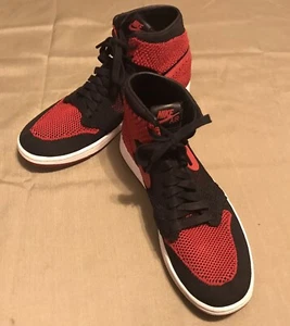2017 Mens Nike Air Jordan 1 Retro High OG Flyknit 'Bred' 919704-001 Sz 10 - Picture 1 of 9