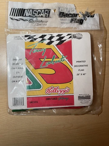 TERRY LABONTE #5 NASCAR FLAG Vintage Kellogg's Corn Flakes 40" x 28" - NIP Cover