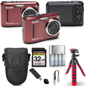 Kodak PIXPRO FZ43 Digitalkamera (rot) + Spider Stativ + Tasche - 32GB Kit - Bild 1 von 7