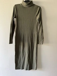 Wild Fable Knit Sweater Dress Turtleneck Long Sleeve Green Size L Junior - Picture 1 of 6