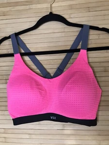 VSX Sport Pink Schwarz Grau Racerback Activewear Sport BH Größe 34D - Bild 1 von 2