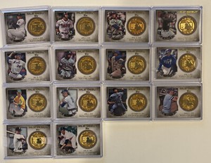 (14 Diff) 2016 Topps Commemorative MLB Debut Medallion Brett Koufax Yount Gray