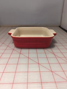 Le Creuset 14 Cm Cuadrado, Cazuela Roja Platos para Hornear, NUEVO - Imagen 1 de 4