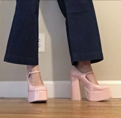 Zapatos de plataforma Jeffrey Campbell Mary Jane rosa charol talla 8,5 Foto 1 de 4