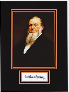 BRIGHAM YOUNG (LDS) 8x10 REPRINT PHOTO & REPRINT AUTOGRAPH ON GLOSSY PHOTO PAPER - Picture 1 of 1