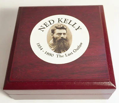 New "Ned Kelly #1" 1/10th oz HGE 999 Gold Australiana Coin In Wood Display Box - image 1 of 4