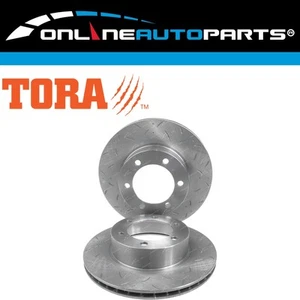2 Front Slotted Brake Rotors for Prado 90 95 Series 96-02 VZJ95 KZJ95 Toyota - Picture 1 of 4