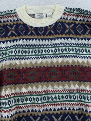 Vintage The Mens Store Sears Sweater Mens Medium Fair Isle Acrylic Knit 90s - Image 1 of 4